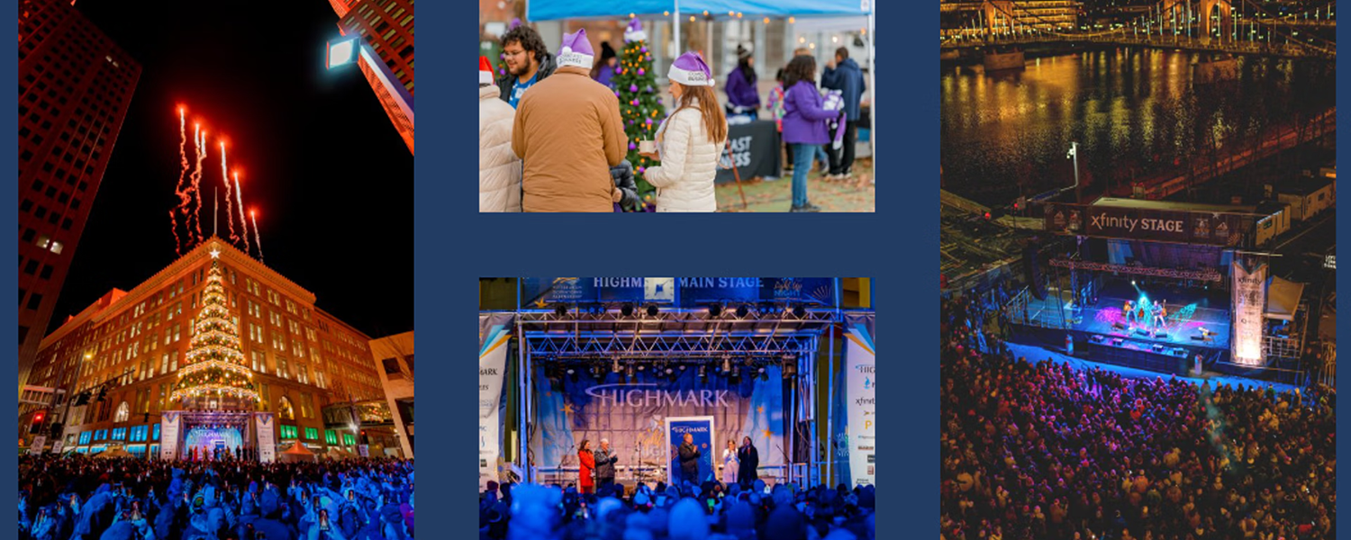 A collage of activities from First Night