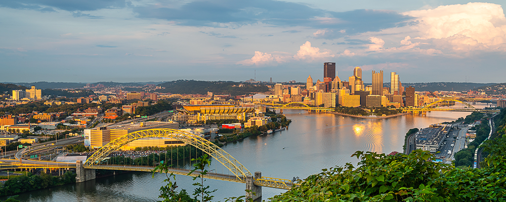 Panoramic view of downtown Pittsburgh